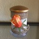 11 oz Dome Gold Top/ Rose Wrapped in Gold and Clear Rhinestones