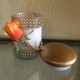 11 oz Dome Gold Top/ Rose Wrapped in Gold and Clear Rhinestones