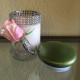 11 oz Dome Festive Green Top with Flower Wrapped in Rhinestones