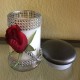 11 oz Dome Silver Top Red Flower Wrapped in Rhinestones