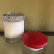 11 oz Dome Red Top Wrapped with Silver Rhinestones