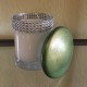 11 oz Dome Festive Green Top Wrapped in Silver Rhinestones