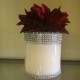 29 oz Candle Red Flower Wrapped in Silver Bling