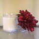 29 oz Candle Red Flower Wrapped in Silver Bling