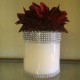 29 oz Candle Red Flower Wrapped in Silver Bling