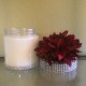29 oz Candle Red Flower Wrapped in Silver Bling