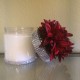 29 oz Candle Red Flower Wrapped in Silver Bling