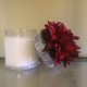 29 oz Candle Red Flower Wrapped in Silver Bling