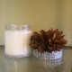 29 oz Candle with a Gold Flower Wrapped in Silver Bling