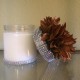 29 oz Candle with a Gold Flower Wrapped in Silver Bling