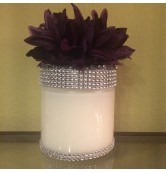 29 oz Candle with Purple Flower Wrapped in Bling