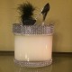 16 oz Candle Black & Silver Stiletto with a Black Feather