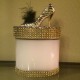 16 oz Candle Gold Stiletto with Black Feather