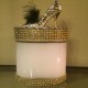 16 oz Candle Gold Stiletto with Black Feather