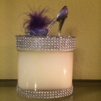 16 oz Oval Purple Feathered Stiletto