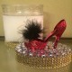 16 oz Oval Red Black Feathered Stilletto
