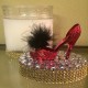 16 oz Oval Red Black Feathered Stilletto